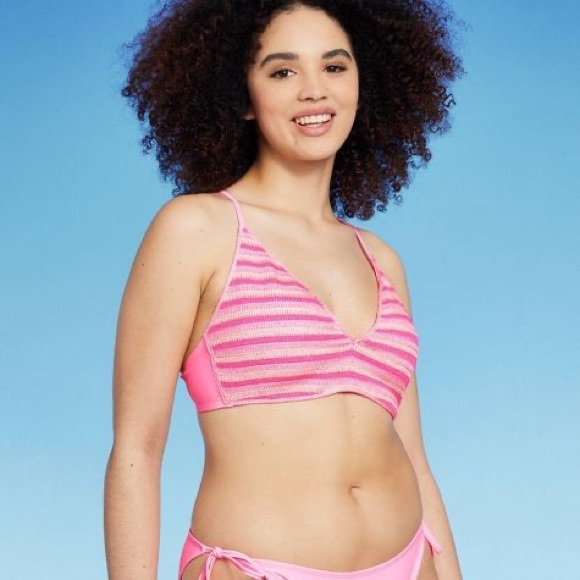 NWT Wild Fable Striped Crochet Bralette Bikini - Picture 4 of 9